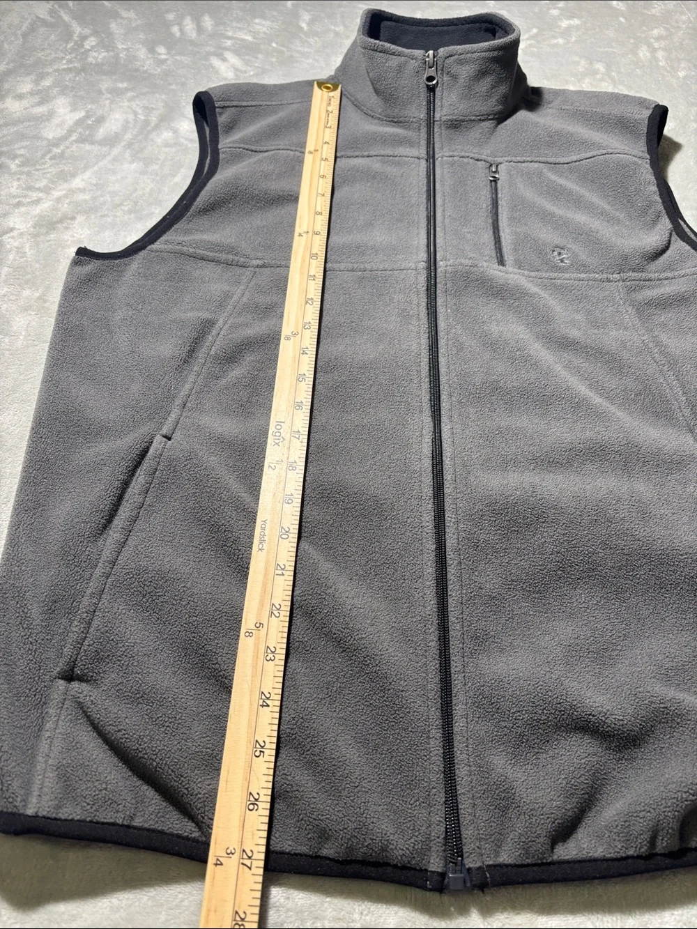 IZOD PerformX Men’s Medium Gray Fleece Full Zip Vest Outdoor Casual